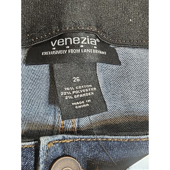 Venezia Jeans Womens 26 Blue Lane Bryant Mid Rise Skinny Ankle Elastic Waistband - Picture 4 of 10